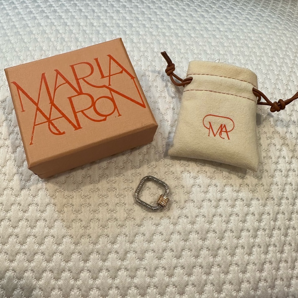 Marla Aaron Meander Lock 14K White Gold with Rose Gold Closure